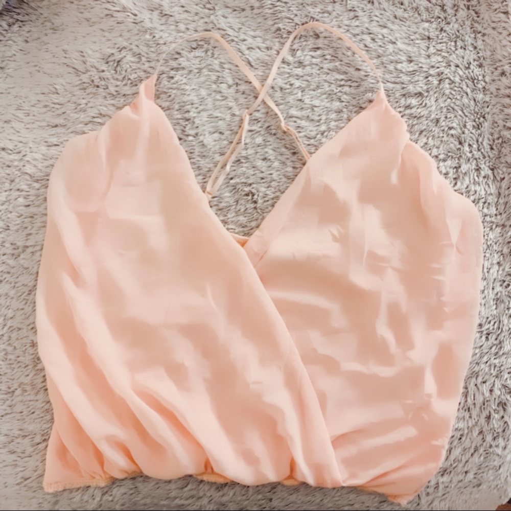 Blush Pink Flowy Crop Top